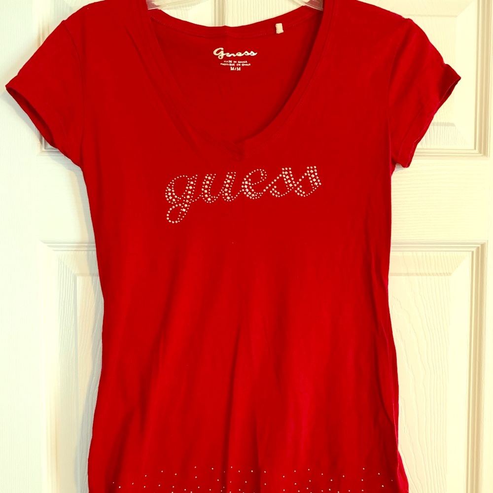 Guess. Red T-shirt